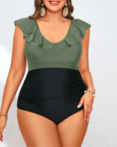 Vista 17 de Daci Falbala - Traje de baño de una pieza para mujer, con volantes y control de abdomen