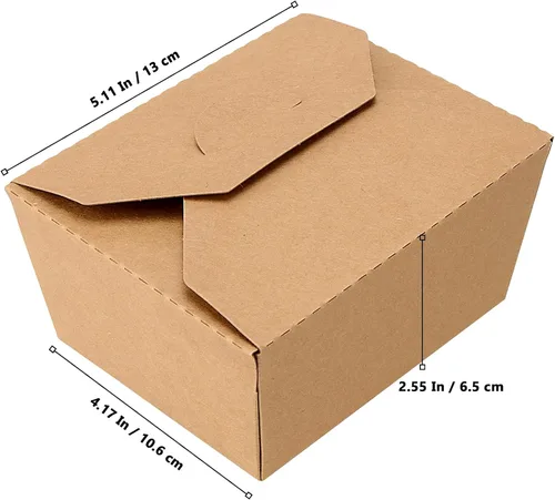 Vista 2 de Paquete de 70 recipientes de comida para llevar de 30 onzas, contenedores de papel kraft para alimentos para microondas, cajas de café kraft