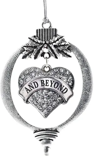Vista 76 de Inspired Silver Adornos festivos de dije de corazón pave de plata con circonitas cúbicas