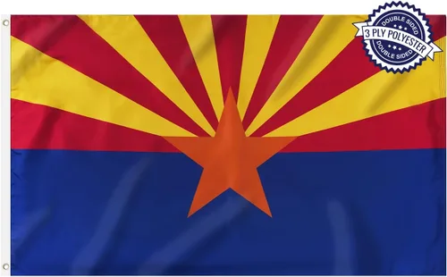 Vista 19 de Bandera del estado de Alabama de 3 x 5 pies para exteriores, doble cara, 3 capas, poliéster, AL Alabama, banderas con 2 ojales de latón