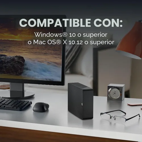 Vista 7 de Seagate Expansion Disco duro externo de 12 TB - USB 3.0, con servicios de recuperación de datos Rescue (STKP12000400)