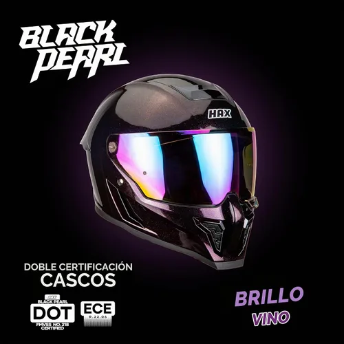 Vista 5 de Hax Dual-Certified Motorcycle Helmet for Multi-Scenario Riding púrpura (Galaxy Purple)