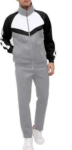 Vista 6 de Men's Tracksuits Set 2 Piece Athletic Full Zip Track Suits Workout Jogging Sweatsuit Sets for Men