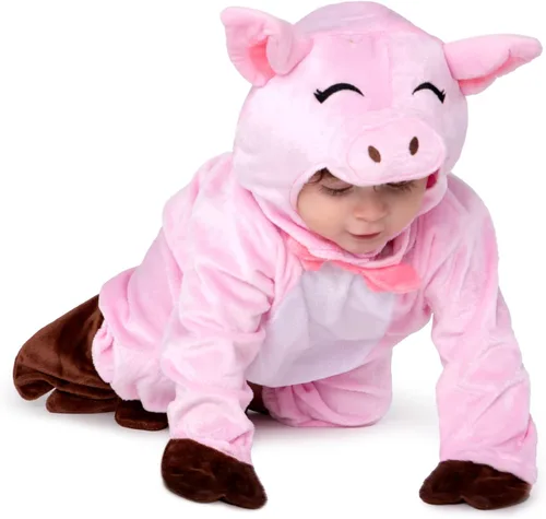 Vista 4 de Spooktacular Creations Disfraz de cerdo unisex para bebé disfraz de animal de cerdo para Halloween fiesta de truco o trato disfraz de fiesta 12-18