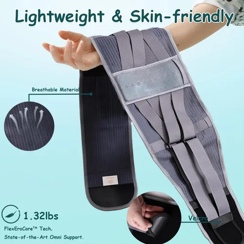 Vista 6 de King Mills Soporte de espalda de talla grande para dolor de espalda baja, soporte de vientre obeso transpirable para ciática, dolor de espalda