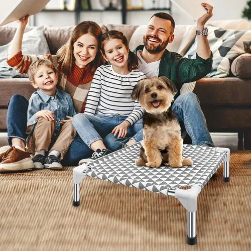 Vista 8 de Kuntrust Cama Elevada para Perros de Exterior Actualizada Catre para Mascotas Elevado Cama Refrescante para Cachorros Cama Elevada para Perros