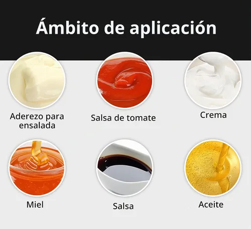 Vista 3 de 3 botellas de plástico rellenables para condimentos de salsa exprimible vacía de 12 onzas, contenedor de almacenamiento de aderezos de ensalada