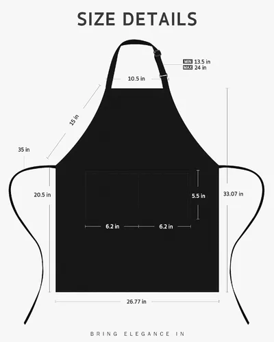 Vista 3 de Syntus Chef Apron for Men Women Kitchen Cooking Apron with Pockets, Adjustable Bib Aprons Stain Resistant