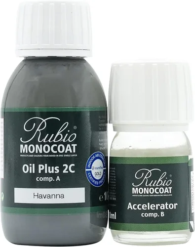 Vista 77 de Rubio Monocoat Tinte y acabado para madera de 650 pies cuadrados - Niebla 5% Oil Plus 2C Aceite de linaza ecológico de secado rápido