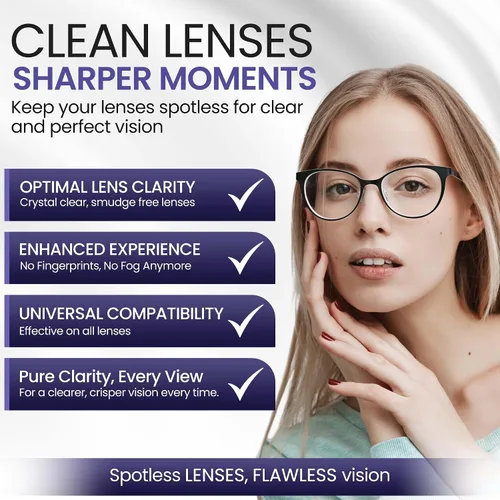 Vista 11 de Spray limpiador de lentes de gel para gafas, kit limpiador de lentes de varios tamaños