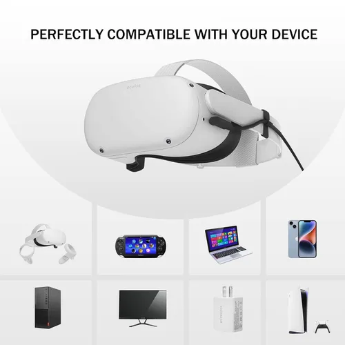 Vista 3 de BSTKEECL Cable de enlace VR de 16 pies para OculusOculus 2, carga rápida y transferencia de datos de PC USB 3.2 Gen1 5 Gbps tipo C a USB tipo A