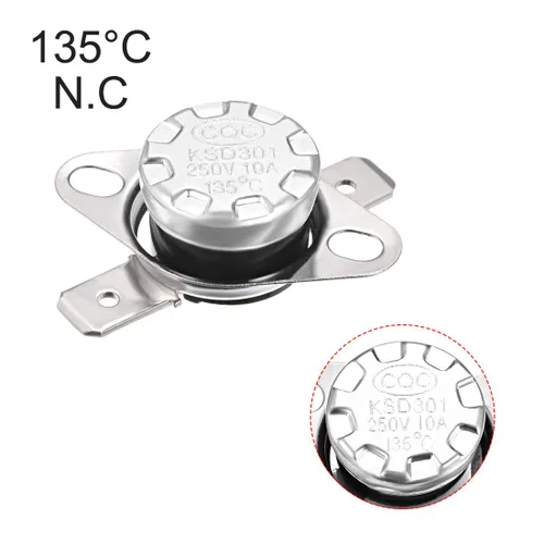 Vista 118 de uxcell KSD301 Termostato 32.0 °F/32 ° F 10 A Normalmente Cerrado N.C Ajuste Snap Disc Interruptor de temperatura para microondas, horno, cafeteras 2