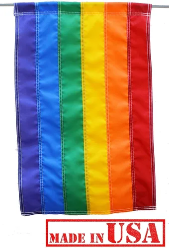 Vista 3 de Bandera de jardín de 12 x 18 pulgadas (rayas cosidas individualmente) de nailon para exteriores, calidad premium, fabricada en Estados Unidos