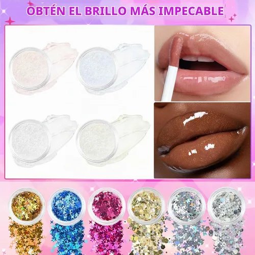 Vista 4 de Kit de Bricolaje de Brillo Labial Jcoos, Conjunto de Brillo Labial para Adolescentes, Niños, Preadolescentes, Niñas, Mujeres, Kit de Brillo Labial