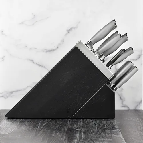 Vista 7 de Henckels Forged Modernist - Juego de cuchillos autoafilables de 20 piezas, bloque de cuchillos negro