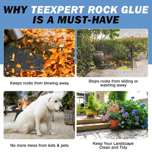 Vista 18 de Teexpert Pegamento de roca para paisajismo: pegamento de grava listo para usar de 1 galón de fórmula 2026 para grava de guisantes, piedras