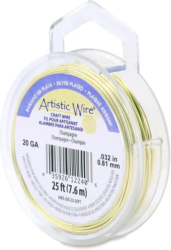 Vista 137 de Artistic Wire, Alambre de cobre de color chapado en plata de calibre 18, resistente al deslustre, amatista, 20 pies