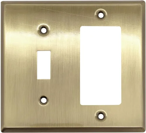 Vista 46 de Rio Salto BRASS Signature Collection MIDSIZE - Placa de pared de metal dorado para interruptor de luz o cubierta de tomacorriente, placa de pared