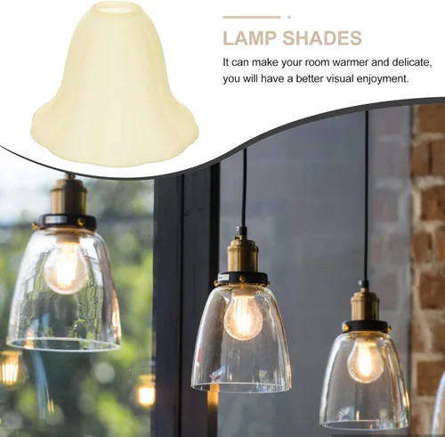 Vista 8 de OSALADI Pantalla de luz de vidrio Pantalla de lámpara de pie en forma de flor Pantalla de lámpara de repuesto para lámpara de mesa Lámpara de pie