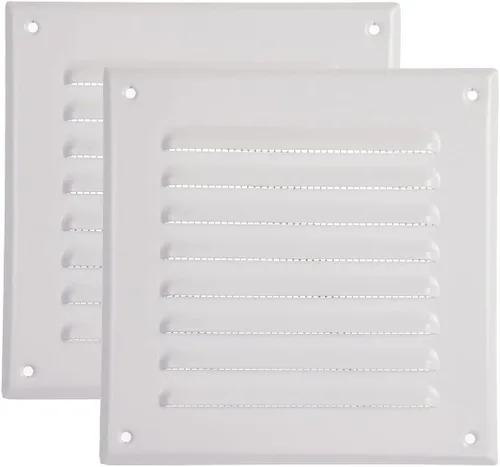 Vista 32 de Vent Systems - Cubierta de rejilla de ventilación de aire de alero rectangular de metal negro de 3 x 10 pulgadas (interior), deflector