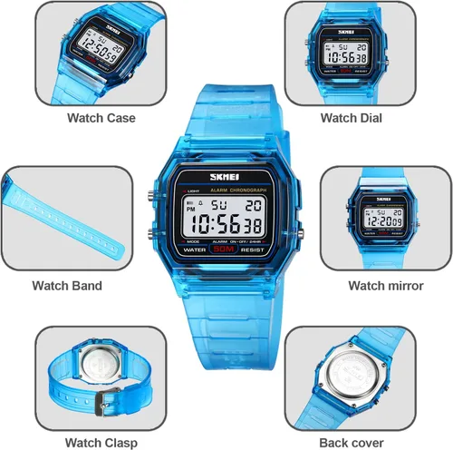 Vista 4 de FANMIS Reloj digital deportivo multifuncional para hombre y mujer, resistente al agua, LED, electrónico, tácticas militares, cronómetro