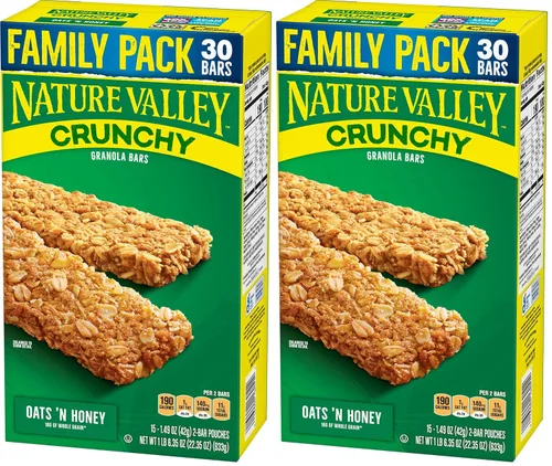 Vista 4 de Nature Valley Barras de granola, crujientes, mantequilla de maní y avena 'N miel, 15 onzas