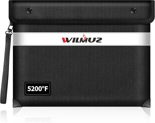 Vista 11 de Bolsa de dinero a prueba de fuego para dinero en efectivo de 5200 ℉ con aislamiento térmico, bolsas de documentos impermeables e ignífugas con tira