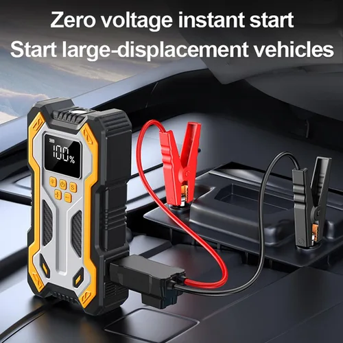 Vista 5 de Luocute Bomba de aire de arranque de automóvil de 1500 A con 8 protecciones de seguridad, 2 puertos USB, 3 modos LED para automóviles, camiones