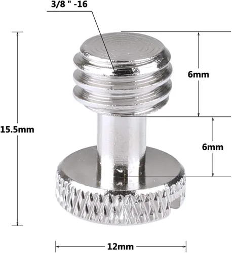 Vista 4 de Tornillo de cámara con 1/4"-20 y 3/8"-16 para placa de liberación rápida de la cámara (4 piezas)