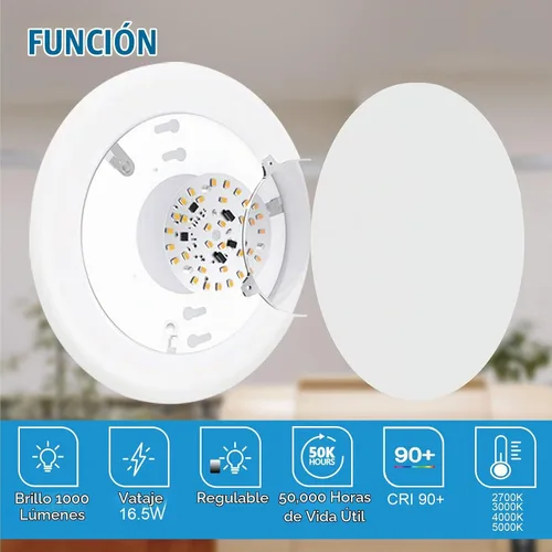 Vista 3 de ECOELER Luces LED de disco de montaje empotrado regulables de 6 pulgadas, 16.5 W, 1000 lm, luz de día de 5000 K, luz de techo de montaje