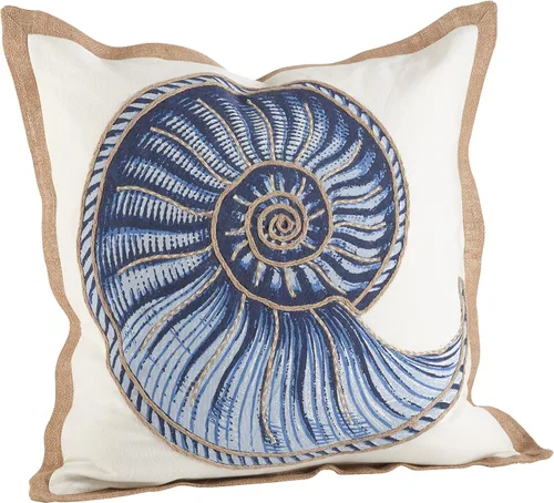 Vista 11 de SARO LIFESTYLE Neptunian Collection - Almohada de algodón, 20 pulgadas, tortuga marina