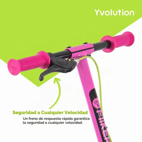 Vista 3 de Yvolution Y Fliker - Patinete de deriva A1 de 3 ruedas para niños de 5 a 8 años, autopropulsado, diseño plegable con freno de mano, peso máximo 110
