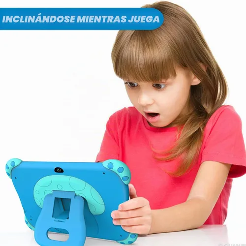 Vista 7 de YINOCHE Tablet infantil de 7 pulgadas con funda, tabletas WiFi para niños, tableta Android para niños, almacenamiento de 32 GB, cámara doble, funda