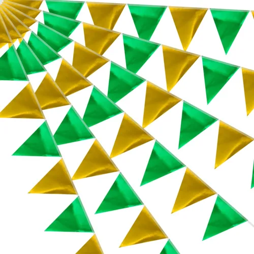 Vista 32 de Banderín de camuflaje de 49 pies, banderas triangulares de camuflaje del ejército para decoraciones de fiesta de cumpleaños