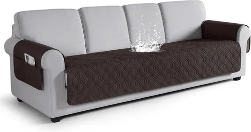 Vista 42 de VANSOFY Funda para Sofá, Fundas de Sofá Impermeables Lavables Forro Protector de Muebles Fundas de Asiento de Sofá Antideslizantes para Perros, Negro