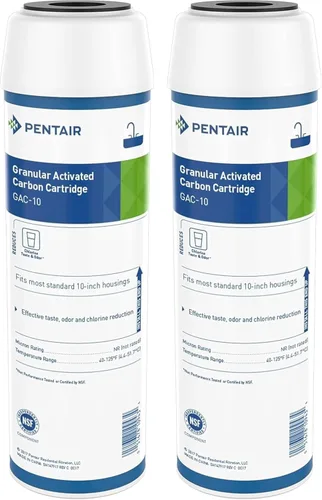 Vista 8 de Pentair Pentek GAC-10 Filtro de agua de carbón, 10 pulgadas, cartucho de reemplazo de carbón activado granular (GAC) debajo del fregadero, 10" x