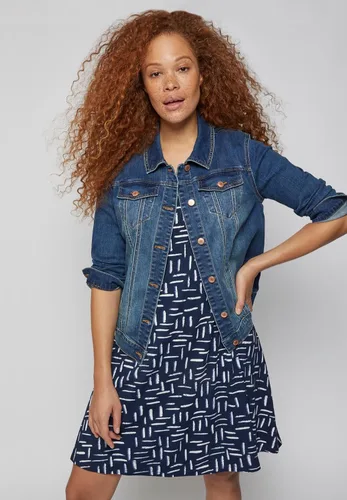 Vista 4 de ellos Vestido de punto acampanado de manga corta para mujer de talla grande, Multi