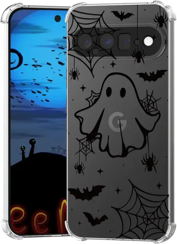 Vista 32 de Funda de Halloween para Google Pixel 7 Clear Ghost Fashion Designs, delgada y a prueba de golpes, funda protectora para teléfono para mujer, diseño