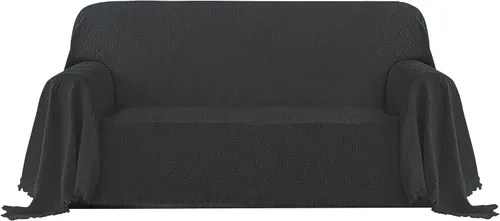 Vista 20 de PureFit Funda de sofá geométrica de jacquard con borlas - Fundas de sofá decorativas texturizadas y suaves lavables para sofá de 3 cojines, funda