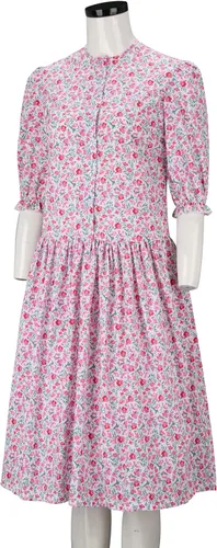 Vista 2 de Disfraz de Barbara para mujer, vestido floral rosa, traje de fiesta de disfraces de Halloween