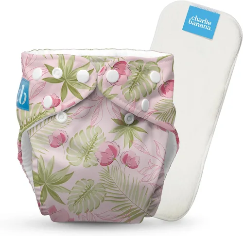 Vista 23 de Charlie Banana Pañales de tela, reutilizables, lavables, ajustables, talla única, para bebés y niños pequeños, con inserto absorbente, aviador