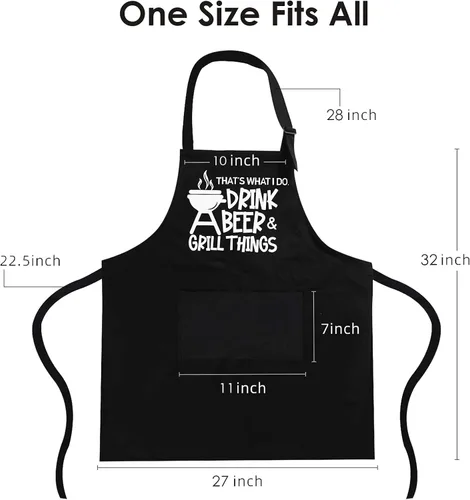 Vista 2 de Delantal divertido para hombres BBQ Grill Cooking Delantal