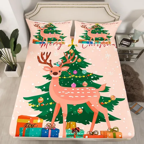 Vista 16 de Erosebridal Divertida sábana bajera ajustable de Halloween para niños, lindo juego de ropa de cama de calabaza fantasma, decoración de Halloween