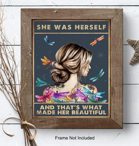 Vista 8 de Arte de pared con citas inspiradoras y positivas y decoración - Regalos de aliento para mujeres, adolescentes, niñas - Carteles con dichos