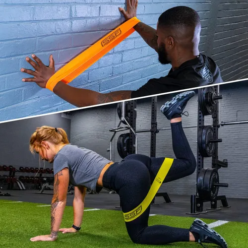 Vista 7 de Serious Steel Fitness Juego de bandas de resistencia antideslizantes de tela, mini bucle, calentamiento, terapia física, entrenamiento de glúteos