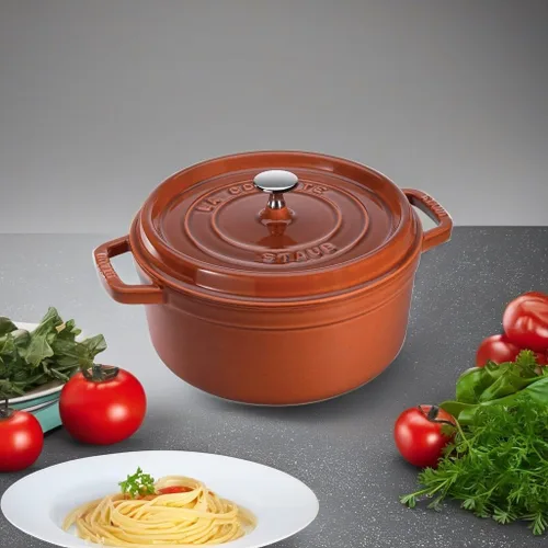 Vista 5 de Staub olla de hierro cocotte redonda de 6-1/4 cuartos de galón
