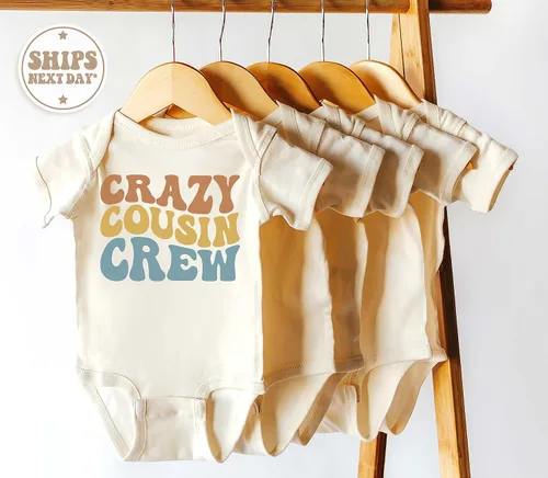 Vista 8 de Camisetas y mamelucos de primos para bebés y jóvenes, trajes familiares divertidos