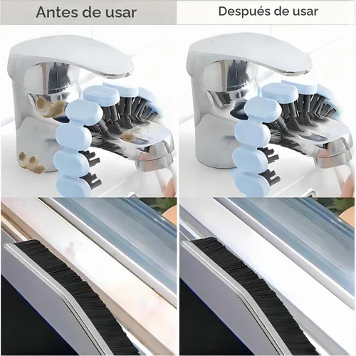 Vista 3 de Cepillo de limpieza para grietas, cepillo de cerdas duras, cepillo para fregar, cepillo de inodoro, herramientas de limpieza para uso doméstico