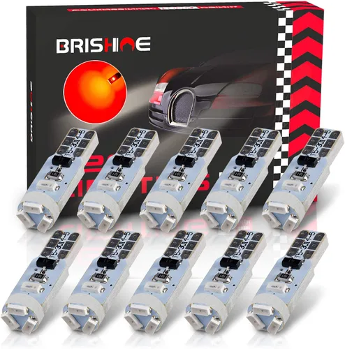 Vista 18 de 10X Bombillas LED T5 Ámbar Amarilla Canbus Sin Errores 3014 Chipsets 74 2721 37 PC74 70 73 17 Bombillas LED para Interior, Panel de Instrumentos