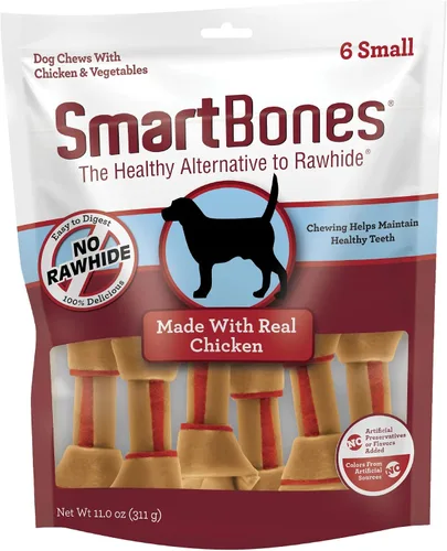 Vista 2 de SmartBones - Masticables pequeños, pollo, premia a tu perro con un masticable sin piel cruda hecho con carne real y verduras, 6